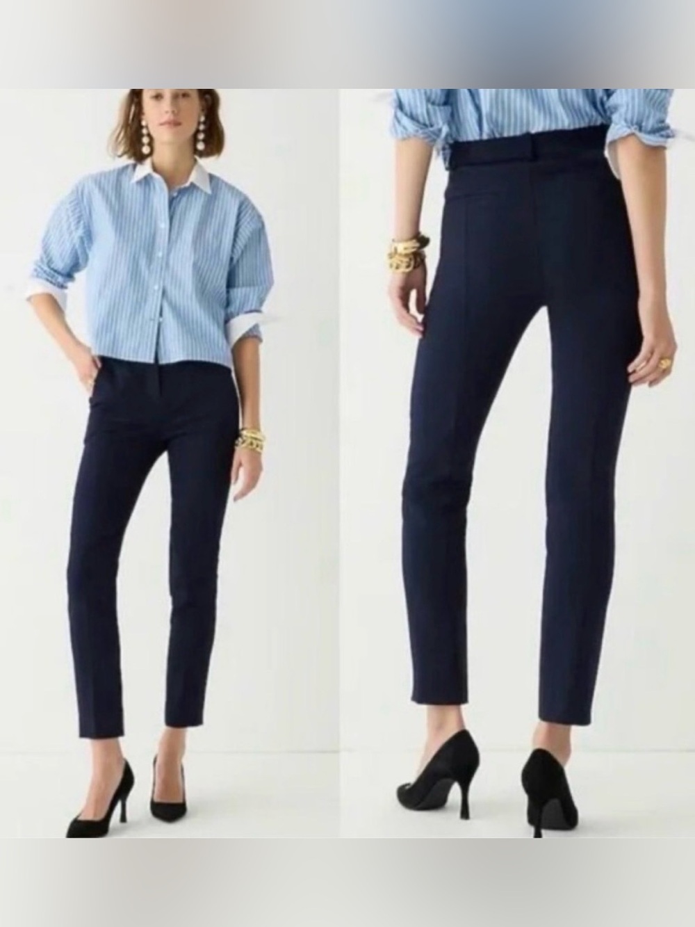 GUC J Crew High Rise Cameron Pant in Four Season Stretch (Navy Blue), Size 6